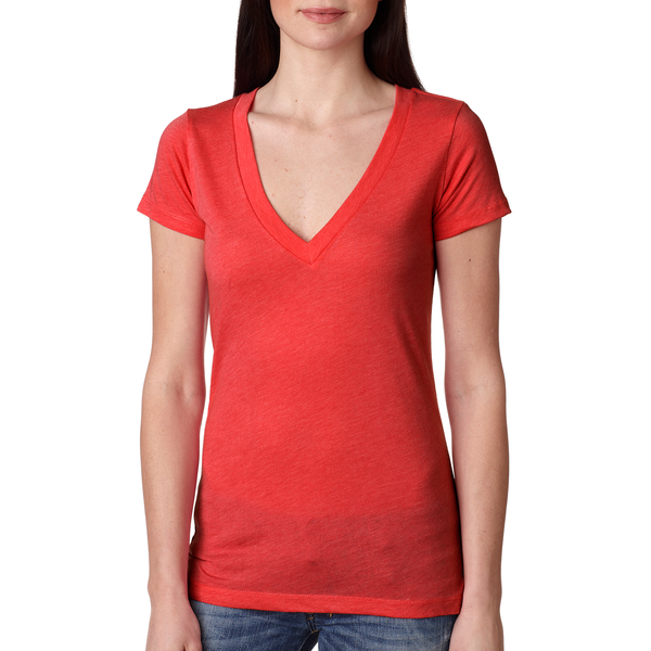Next Level® Tri-Blend Ladies' Deep V Neck Tee