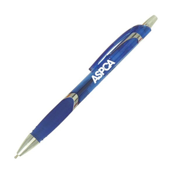 Solana Translucent Barrel Ballpoint Pen w/ Chrome Accents