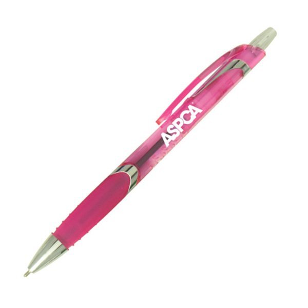 Solana Translucent Barrel Ballpoint Pen w/ Chrome Accents