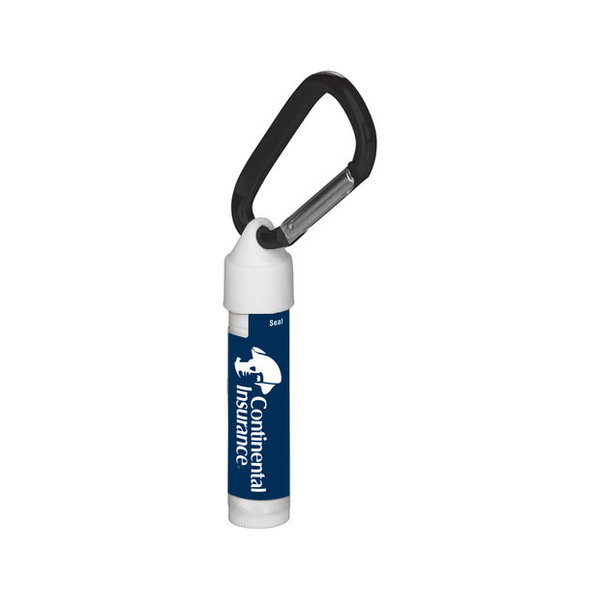 Fabulous Flavors Lip Balm in White Tube w/ Hook Cap & Carabiner, SPF-15