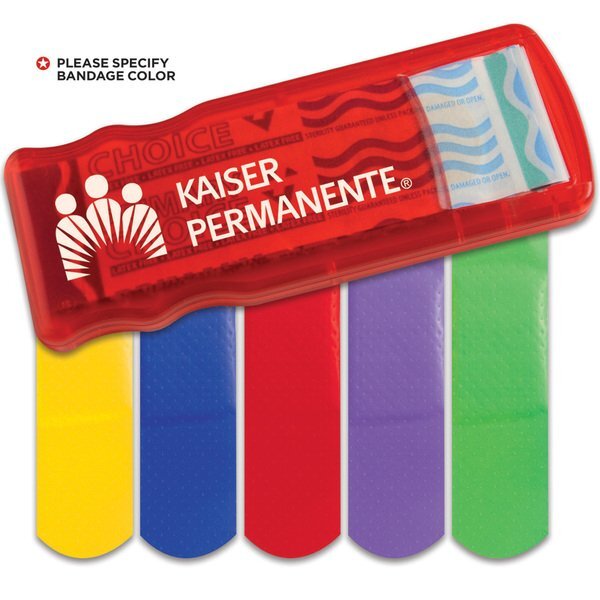 Slim Bandage Dispenser with Colored Bandages