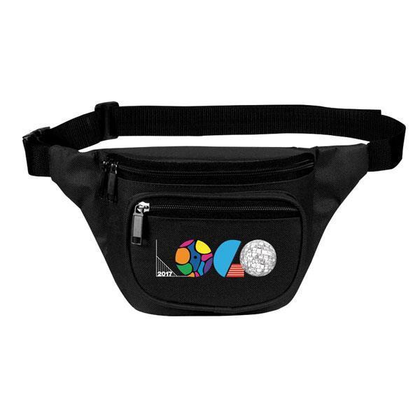 Three-Zipper 600D Polyester Fanny Pack