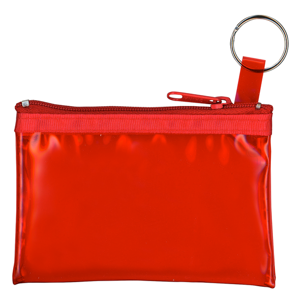 Key Ring Translucent Zippered Pouch