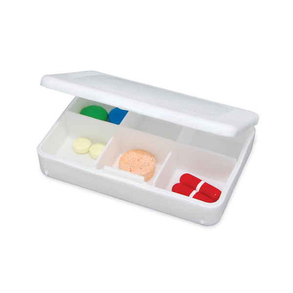 Tablet Tote Pocket Pill Box, Six Compartment