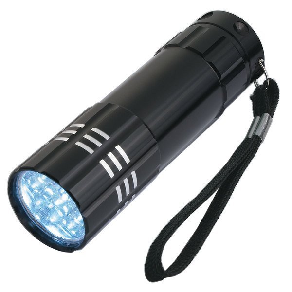 Aluminum 9 LED Flashlight with Strap