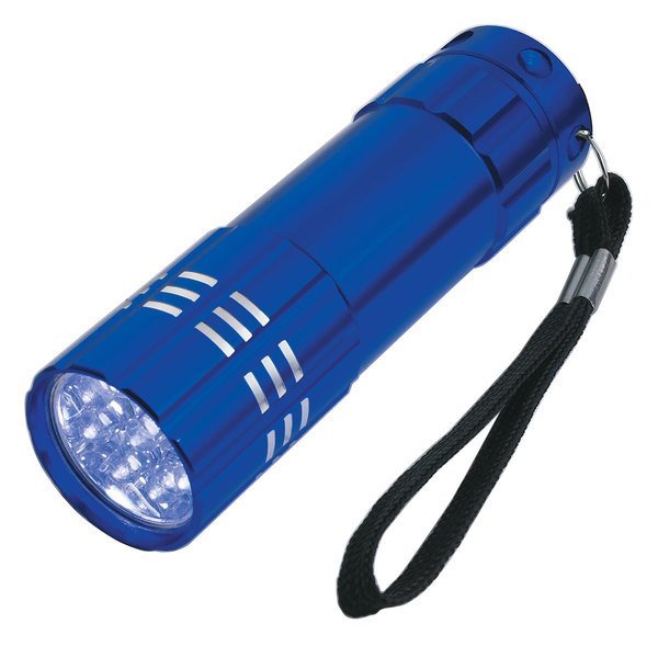 Aluminum 9 LED Flashlight with Strap