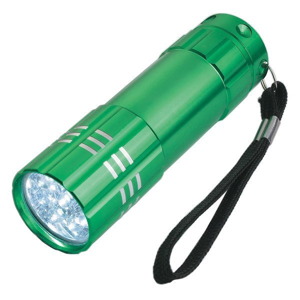 Aluminum 9 LED Flashlight with Strap