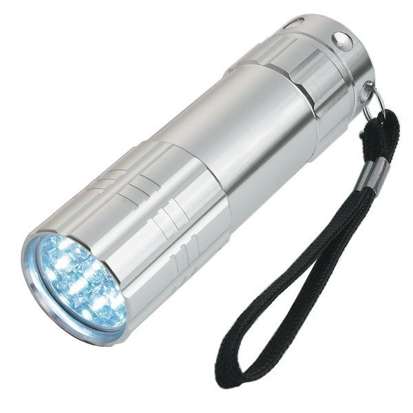 Aluminum 9 LED Flashlight with Strap