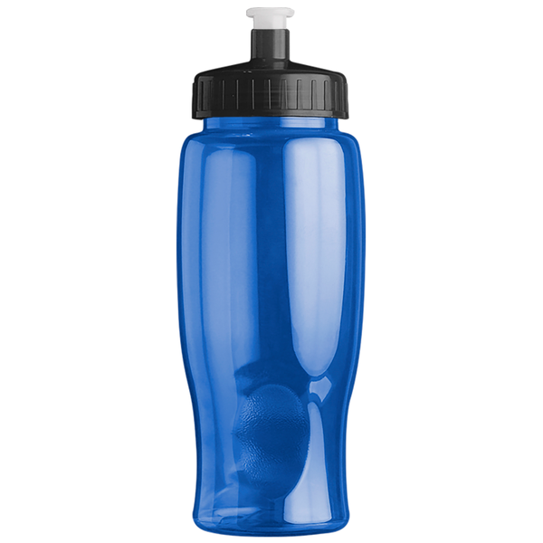 Transparent Grip Poly-Pure Sport Bottle, 27oz. - Push Pull Lid
