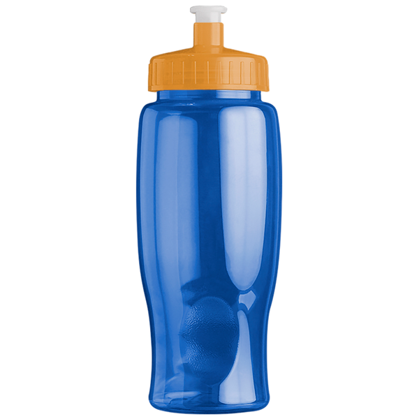 Transparent Grip Poly-Pure Sport Bottle, 27oz. - Push Pull Lid
