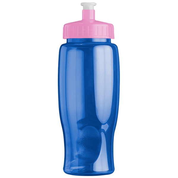 Transparent Grip Poly-Pure Sport Bottle, 27oz. - Push Pull Lid