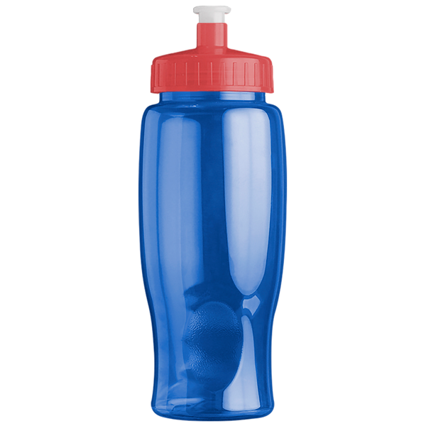 Transparent Grip Poly-Pure Sport Bottle, 27oz. - Push Pull Lid