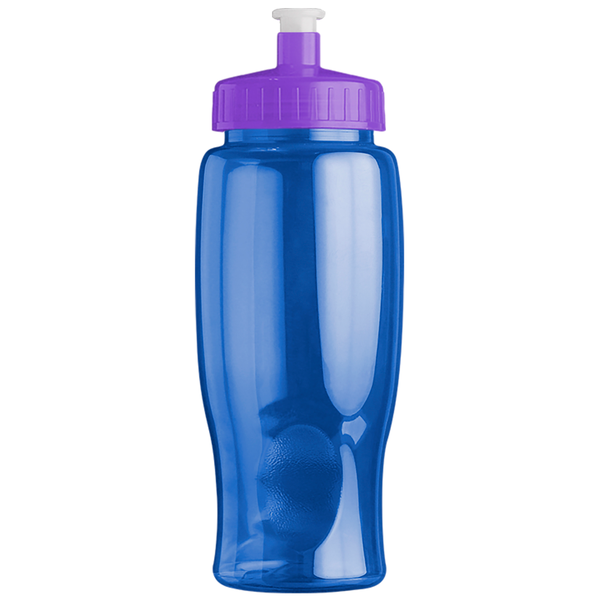 Transparent Grip Poly-Pure Sport Bottle, 27oz. - Push Pull Lid