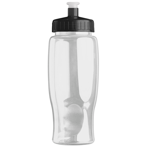 Transparent Grip Poly-Pure Sport Bottle, 27oz. - Push Pull Lid