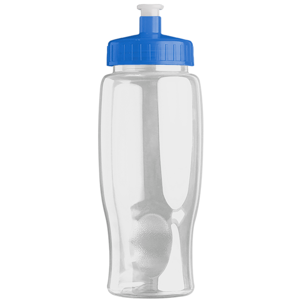 Transparent Grip Poly-Pure Sport Bottle, 27oz. - Push Pull Lid