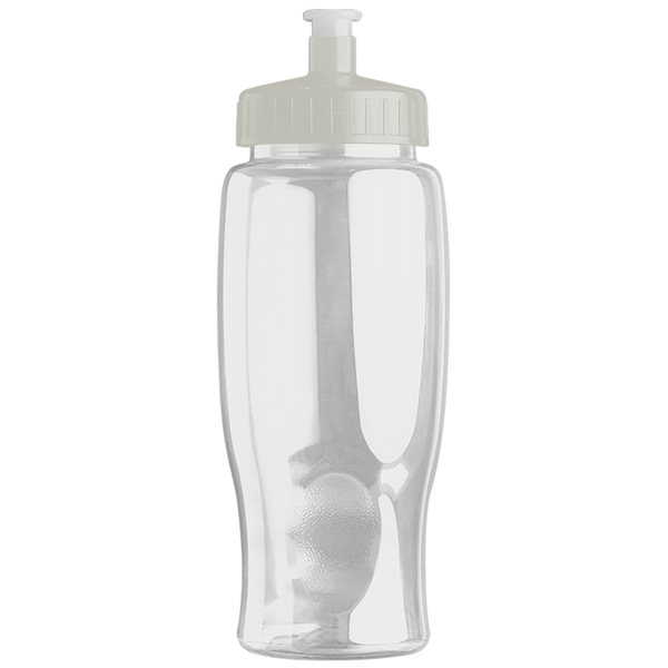 Transparent Grip Poly-Pure Sport Bottle, 27oz. - Push Pull Lid