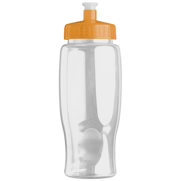 Transparent Grip Poly-Pure Sport Bottle, 27oz. - Push Pull Lid