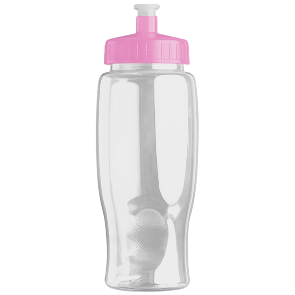 Transparent Grip Poly-Pure Sport Bottle, 27oz. - Push Pull Lid