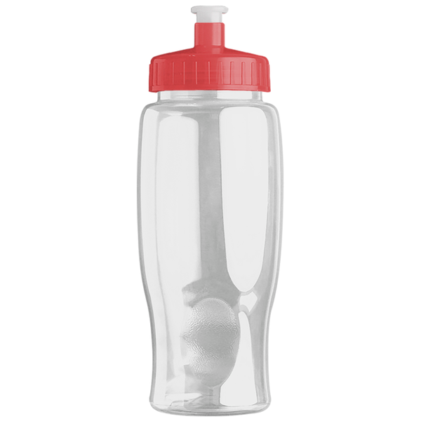 Transparent Grip Poly-Pure Sport Bottle, 27oz. - Push Pull Lid