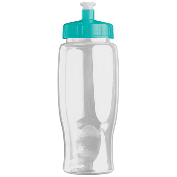 Transparent Grip Poly-Pure Sport Bottle, 27oz. - Push Pull Lid