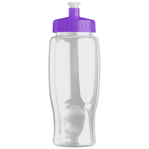Transparent Grip Poly-Pure Sport Bottle, 27oz. - Push Pull Lid