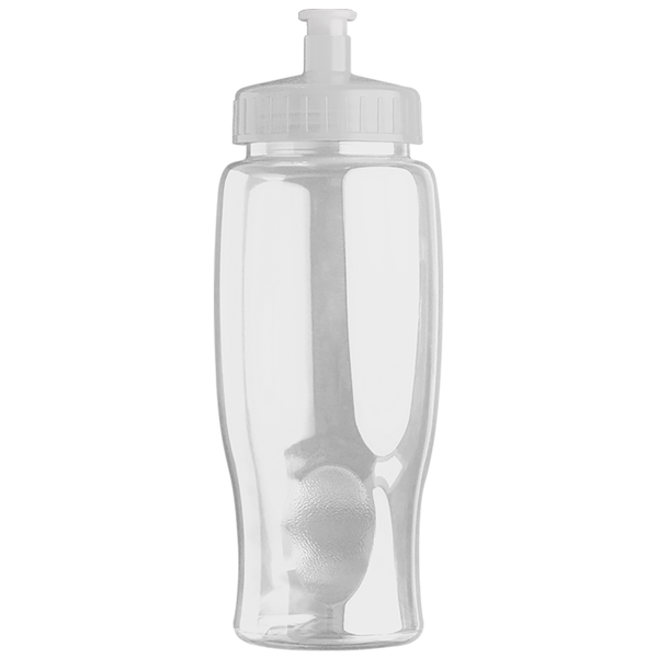 Transparent Grip Poly-Pure Sport Bottle, 27oz. - Push Pull Lid