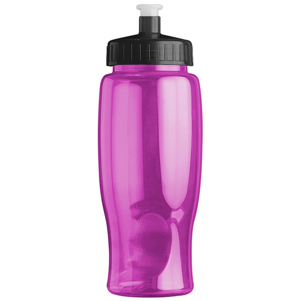 Transparent Grip Poly-Pure Sport Bottle, 27oz. - Push Pull Lid