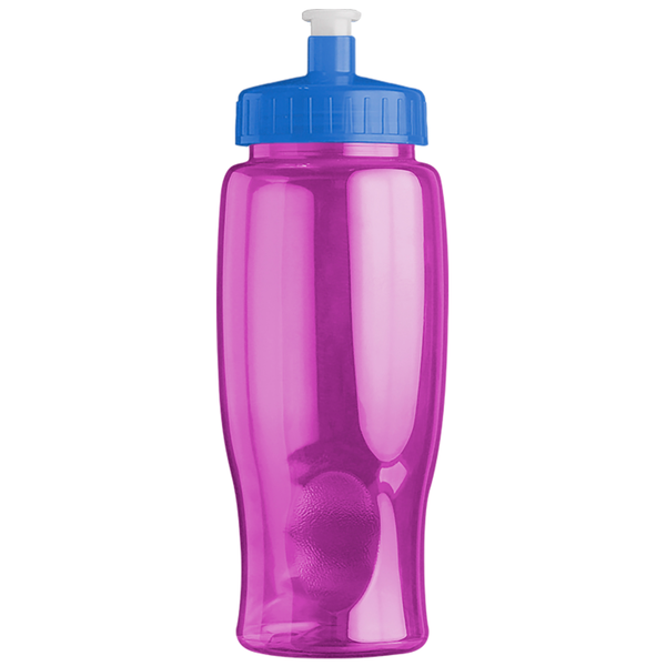 Transparent Grip Poly-Pure Sport Bottle, 27oz. - Push Pull Lid