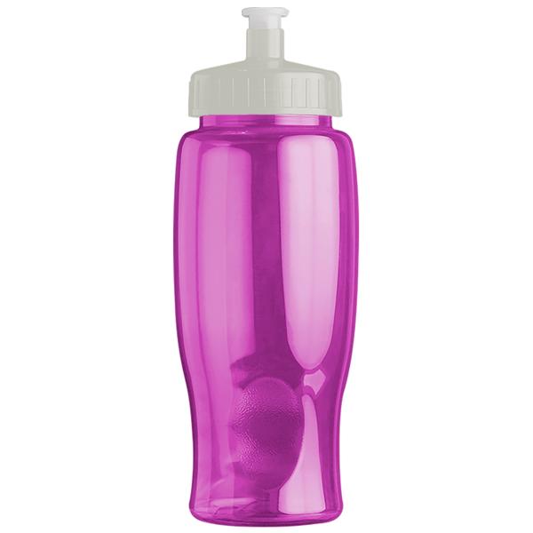 Transparent Grip Poly-Pure Sport Bottle, 27oz. - Push Pull Lid