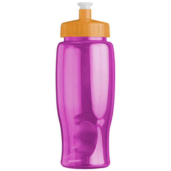 Transparent Grip Poly-Pure Sport Bottle, 27oz. - Push Pull Lid