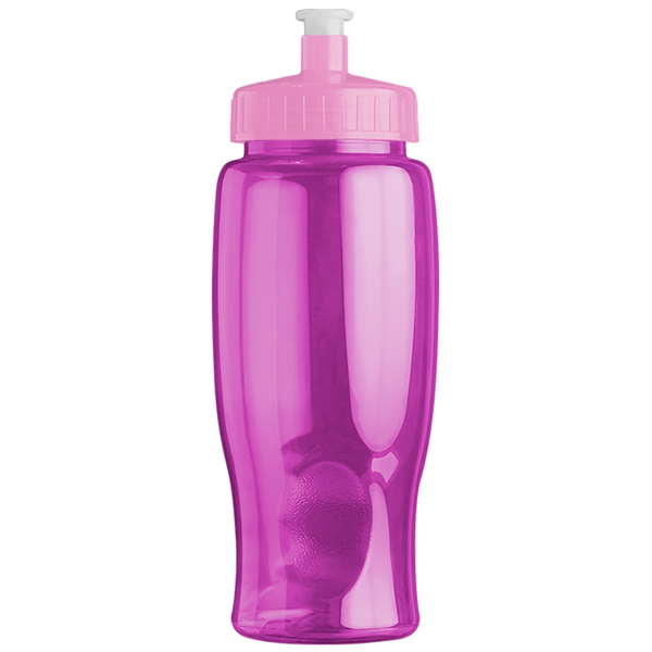 Transparent Grip Poly-Pure Sport Bottle, 27oz. - Push Pull Lid