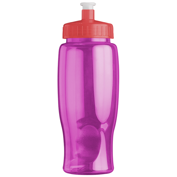 Transparent Grip Poly-Pure Sport Bottle, 27oz. - Push Pull Lid