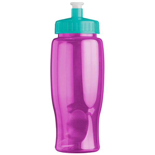 Transparent Grip Poly-Pure Sport Bottle, 27oz. - Push Pull Lid