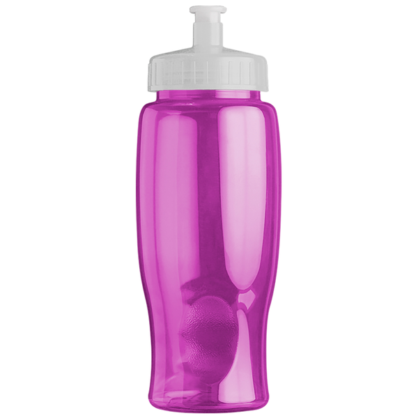Transparent Grip Poly-Pure Sport Bottle, 27oz. - Push Pull Lid