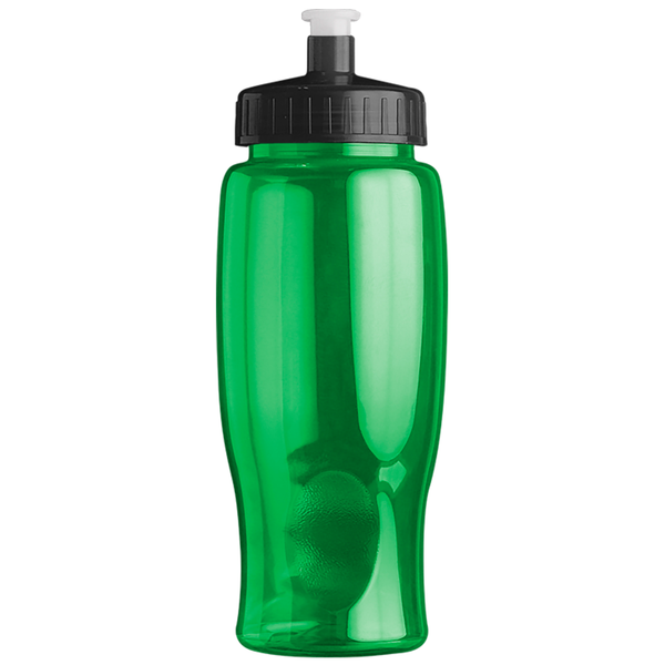 Transparent Grip Poly-Pure Sport Bottle, 27oz. - Push Pull Lid