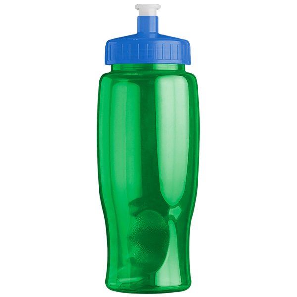 Transparent Grip Poly-Pure Sport Bottle, 27oz. - Push Pull Lid