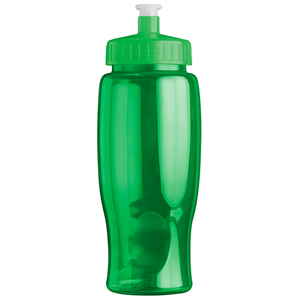 Transparent Grip Poly-Pure Sport Bottle, 27oz. - Push Pull Lid