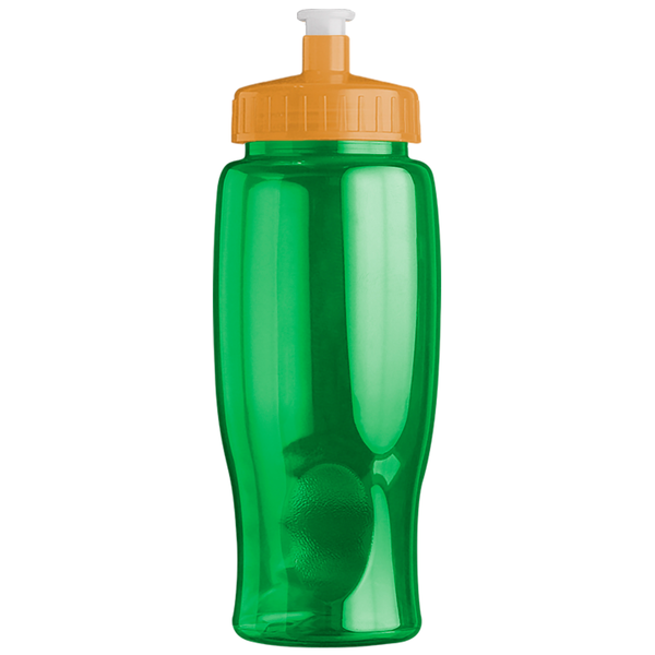 Transparent Grip Poly-Pure Sport Bottle, 27oz. - Push Pull Lid