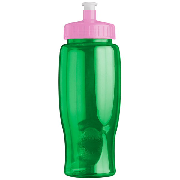Transparent Grip Poly-Pure Sport Bottle, 27oz. - Push Pull Lid