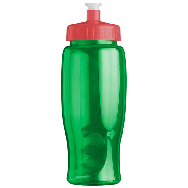 Transparent Grip Poly-Pure Sport Bottle, 27oz. - Push Pull Lid