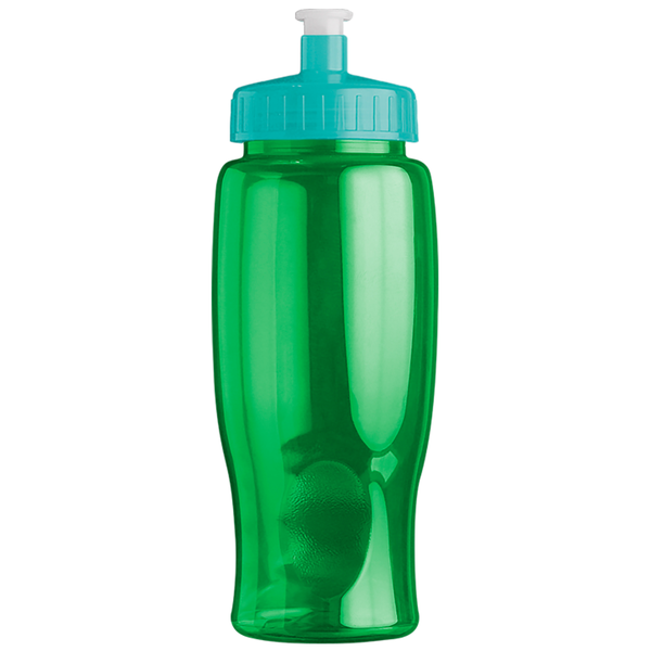 Transparent Grip Poly-Pure Sport Bottle, 27oz. - Push Pull Lid