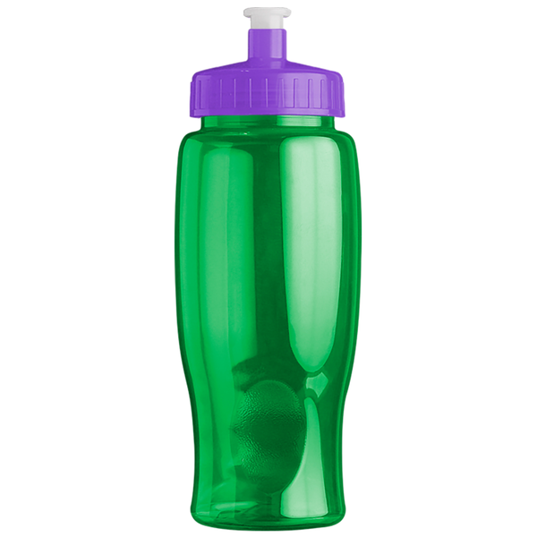 Transparent Grip Poly-Pure Sport Bottle, 27oz. - Push Pull Lid