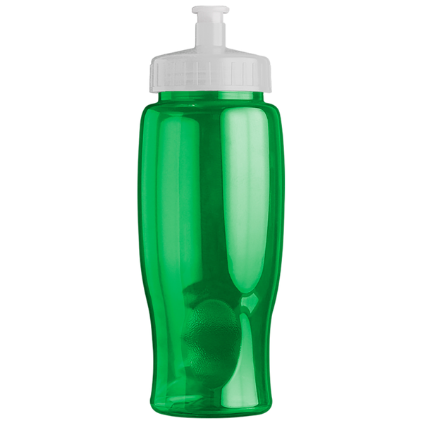 Transparent Grip Poly-Pure Sport Bottle, 27oz. - Push Pull Lid