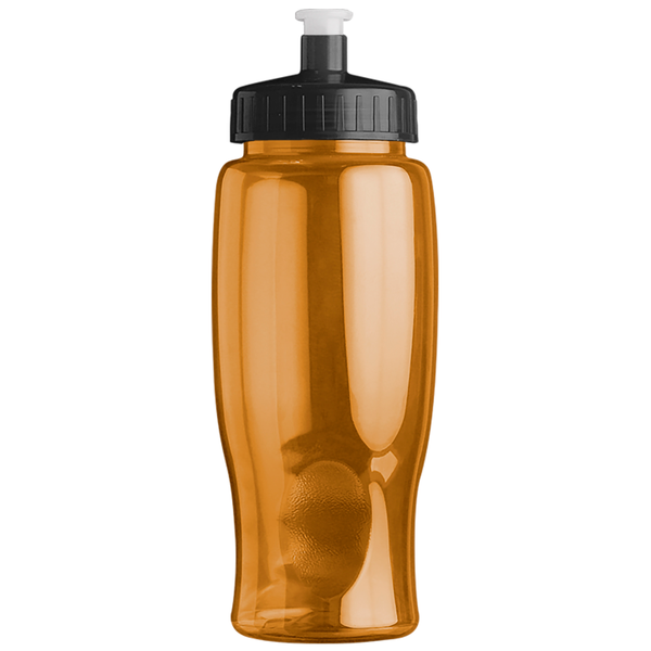 Transparent Grip Poly-Pure Sport Bottle, 27oz. - Push Pull Lid
