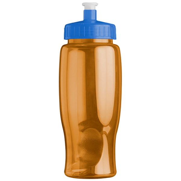 Transparent Grip Poly-Pure Sport Bottle, 27oz. - Push Pull Lid
