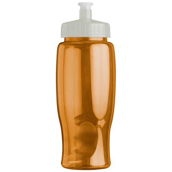 Transparent Grip Poly-Pure Sport Bottle, 27oz. - Push Pull Lid