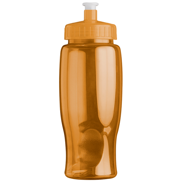 Transparent Grip Poly-Pure Sport Bottle, 27oz. - Push Pull Lid