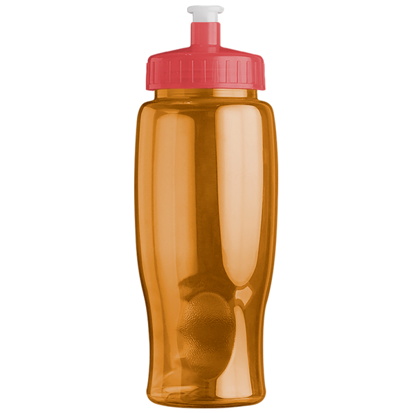 Transparent Grip Poly-Pure Sport Bottle, 27oz. - Push Pull Lid