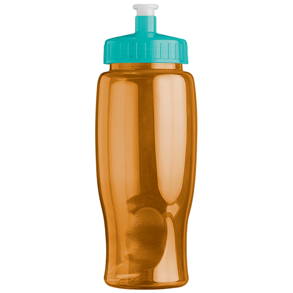 Transparent Grip Poly-Pure Sport Bottle, 27oz. - Push Pull Lid