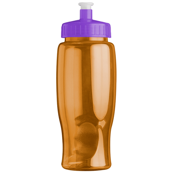 Transparent Grip Poly-Pure Sport Bottle, 27oz. - Push Pull Lid